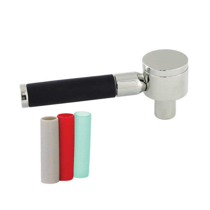 Kingston Kaiser KSH2966DKL Brass Lever Handle with Neoprene Sleeve, Polished Nickel