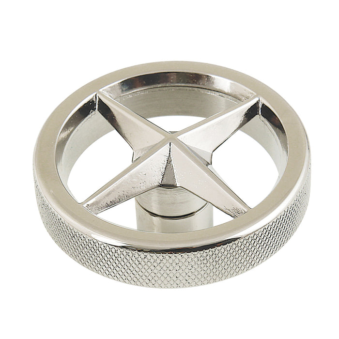 Kingston Ostro KSH2966RNX Brass Knurled Wheel Handle, Polished Nickel