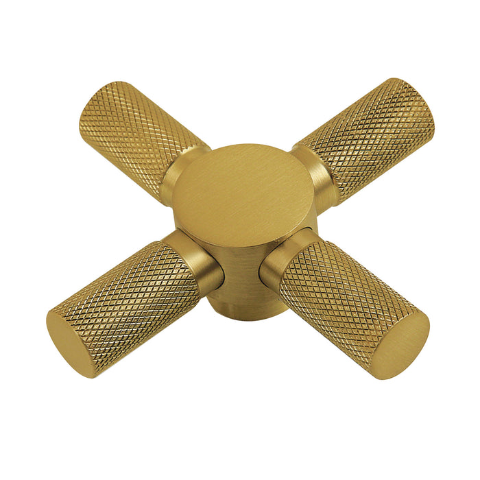 Kingston Convergent KSH2967KNX Brass Cross Handle, Brushed Brass