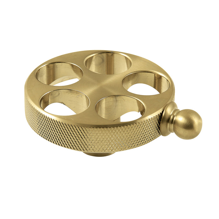 Kingston Wendell KSH2967RKZ Brass Knurled Wheel Handle, Brushed Brass