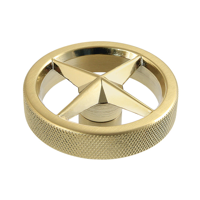 Kingston Ostro KSH2967RNX Brass Knurled Wheel Handle, Brushed Brass