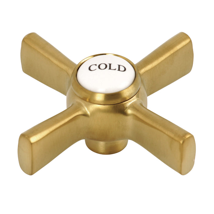 Kingston KSH2967ZXC Brass Cross Handle (Cold Side), Brushed Brass