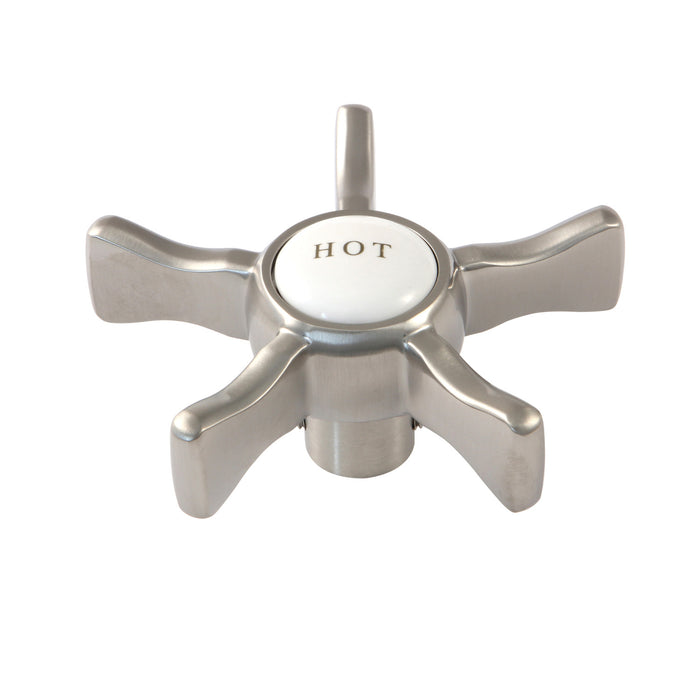 Kingston Hamilton KSH2968NXH Brass Cross Handle (Hot Side), Brushed Nickel