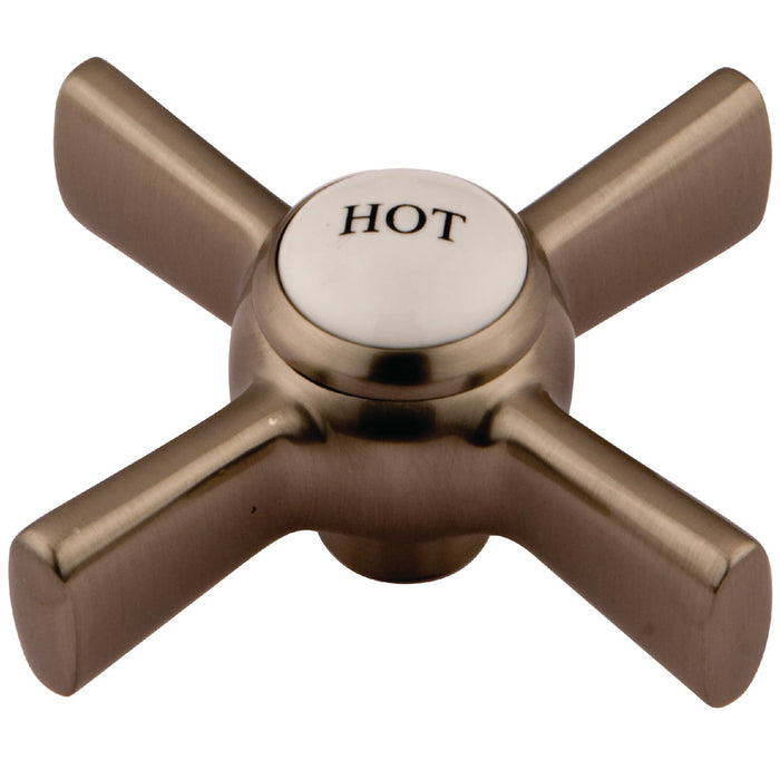 Kingston KSH2968ZXH Brass Cross Handle (Hot Side), Brushed Nickel