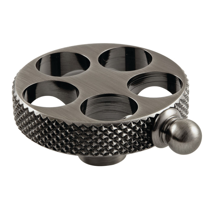 Kingston Webb KSH296RKXVN Brass Knurled Wheel Handle, Black Stainless