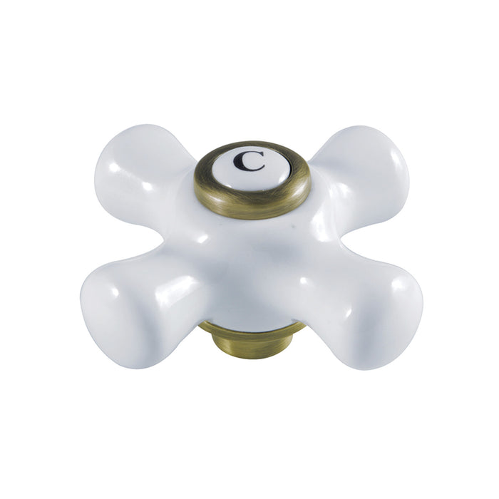 Kingston KSH3223PXC Porcelain Cross Handle (Cold Side), Antique Brass
