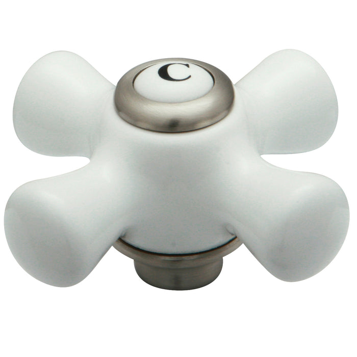 Kingston KSH3228PXC Porcelain Cross Handle (Cold Side), Brushed Nickel