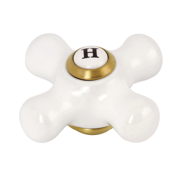 Kingston KSH3607PXH Porcelain Cross Handle (Hot Side), Brushed Brass