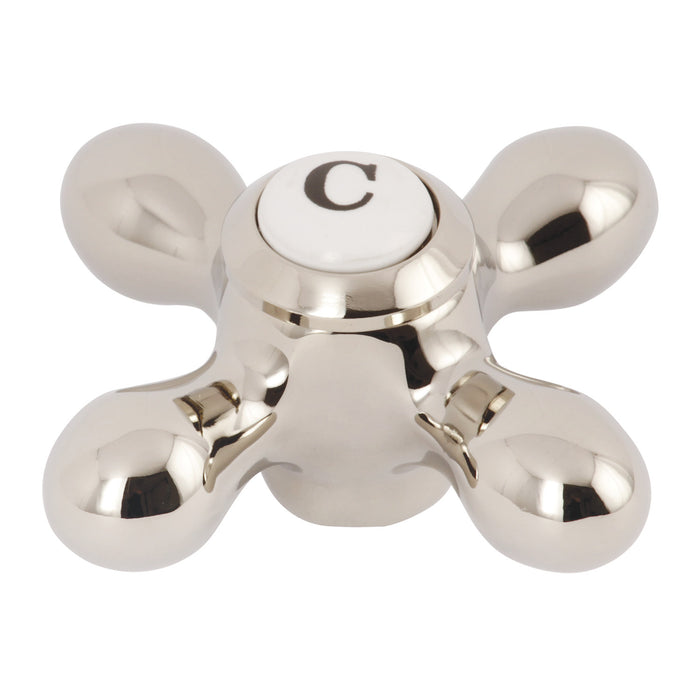 Kingston KSH3956AXC Brass Cross Handle (Cold Side), Polished Nickel
