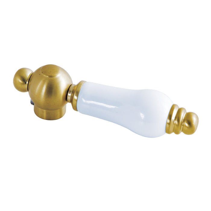 Kingston KSH3957PL Porcelain Lever Handle, Brushed Brass