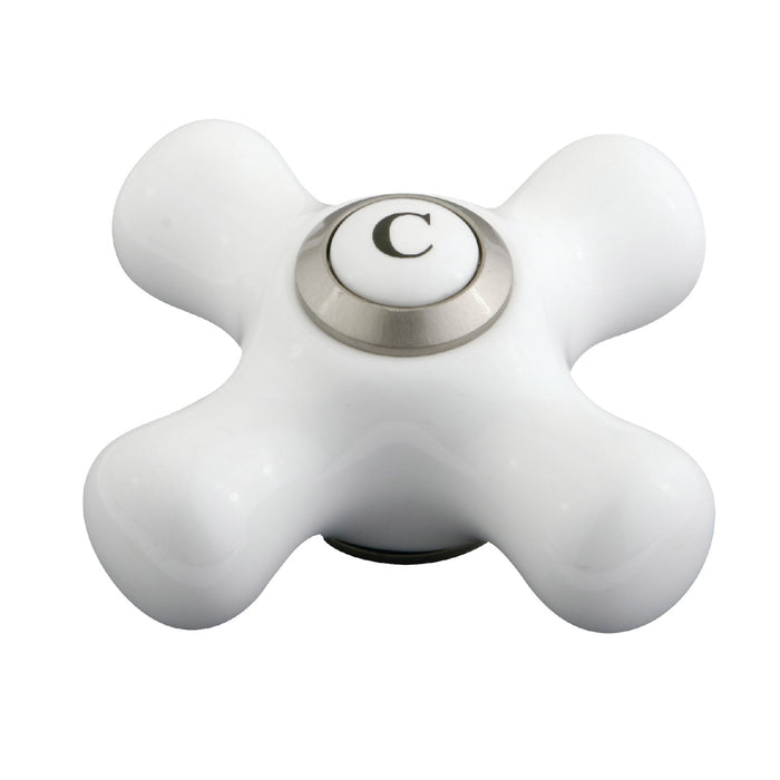 Kingston KSH3958PXC Porcelain Cross Handle (Cold Side), Brushed Nickel
