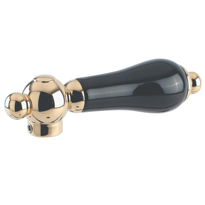 Kingston Duchess KSH3962PKL Black Porcelain Lever Handle, Polished Brass