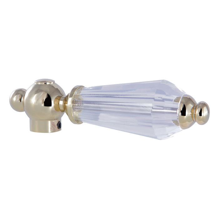Kingston Wilshire KSH3962WLL Crystal Lever Handle, Polished Brass