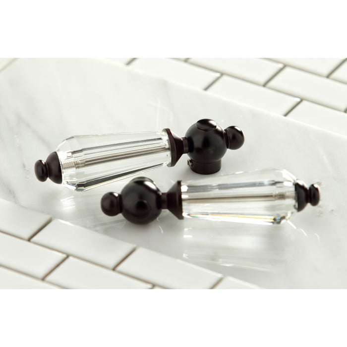Kingston Wilshire KSH3965WLL Crystal Lever Handle, Oil Rubbed Bronze