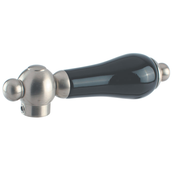 Kingston Duchess KSH3968PKL Black Porcelain Lever Handle, Brushed Nickel