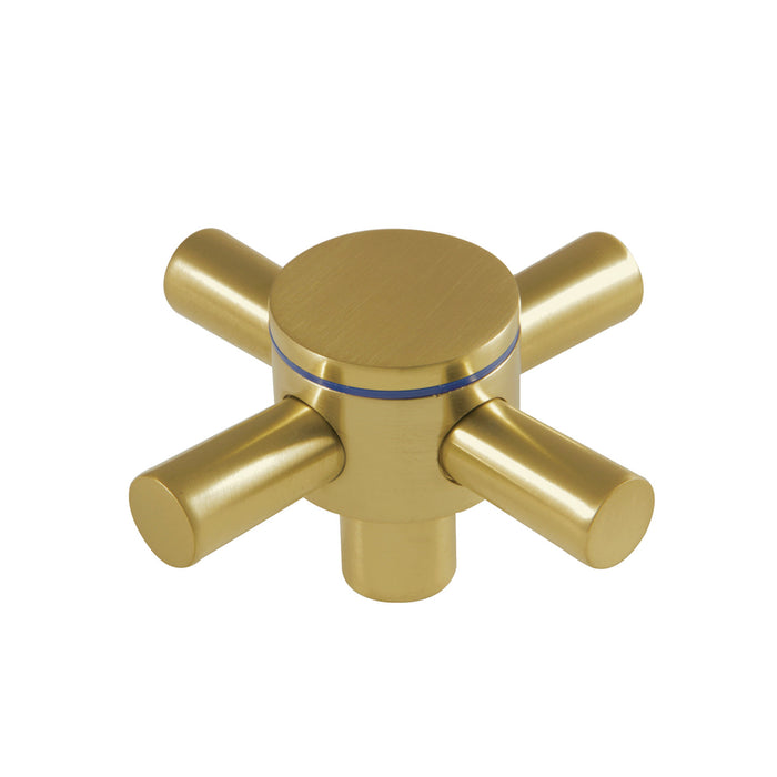 Kingston Concord KSH414SBC Metal Cross Handle (Cold Side), Brushed Brass
