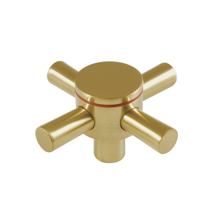 Kingston Concord KSH414SBH Metal Cross Handle (Hot Side), Brushed Brass
