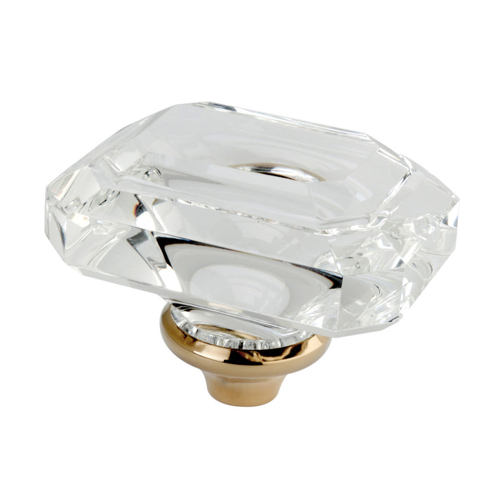 Kingston KSH4462WQL Crystal Rectangular Knob Handle, Polished Brass