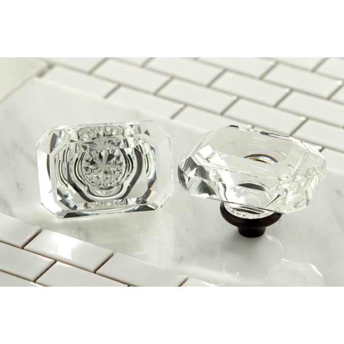 Kingston KSH4465WQL Crystal Rectangular Knob Handle, Oil Rubbed Bronze