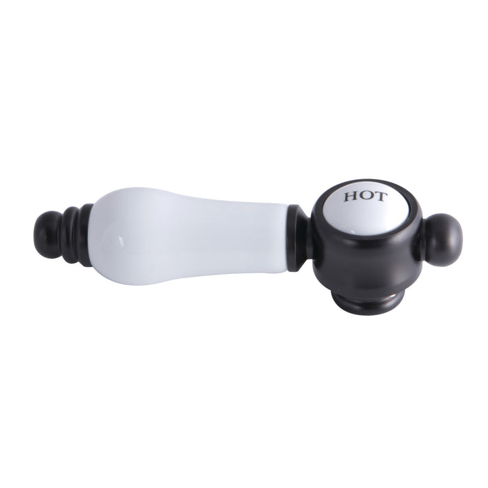 Kingston Bel-Air KSH7610BPLH Brass with Porcelain Lever Handle (Hot Side), Matte Black