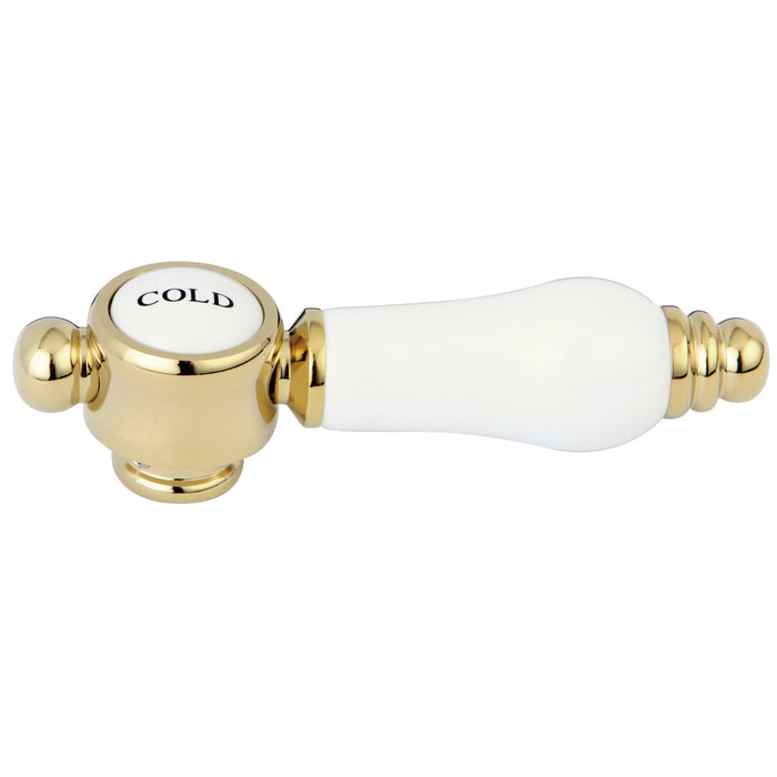 Kingston KSH7612BPLC Brass with Procelain Lever Handle (Cold Side), Polished Brass