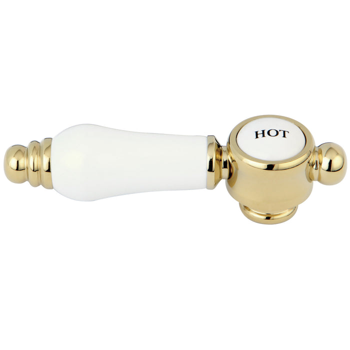 Kingston KSH7612BPLH Brass with Porcelain Lever Handle (Hot Side), Polished Brass