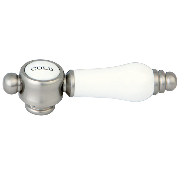 Kingston KSH7618BPLC Brass with Procelain Lever Handle (Cold Side), Brushed Nickel