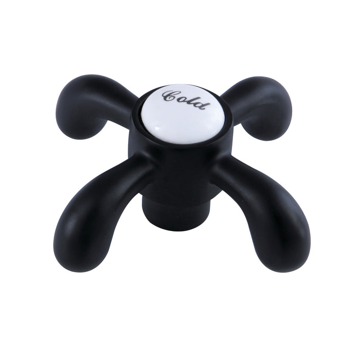 Kingston French Country KSH7980TXC Brass Cross Handle (Cold Side), Matte Black
