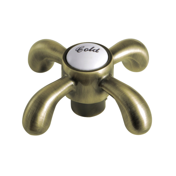 Kingston French Country KSH7983TXC Brass Cross Handle (Cold Side), Antique Brass