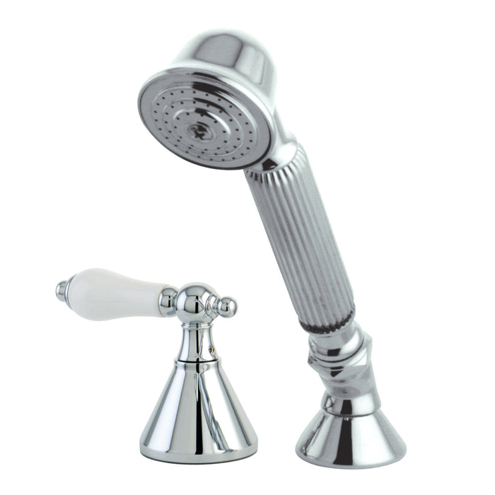 Kingston Tulare KSK2361PLTR Deck Mount Hand Shower with Diverter for Roman Tub Faucet, Polished Chrome
