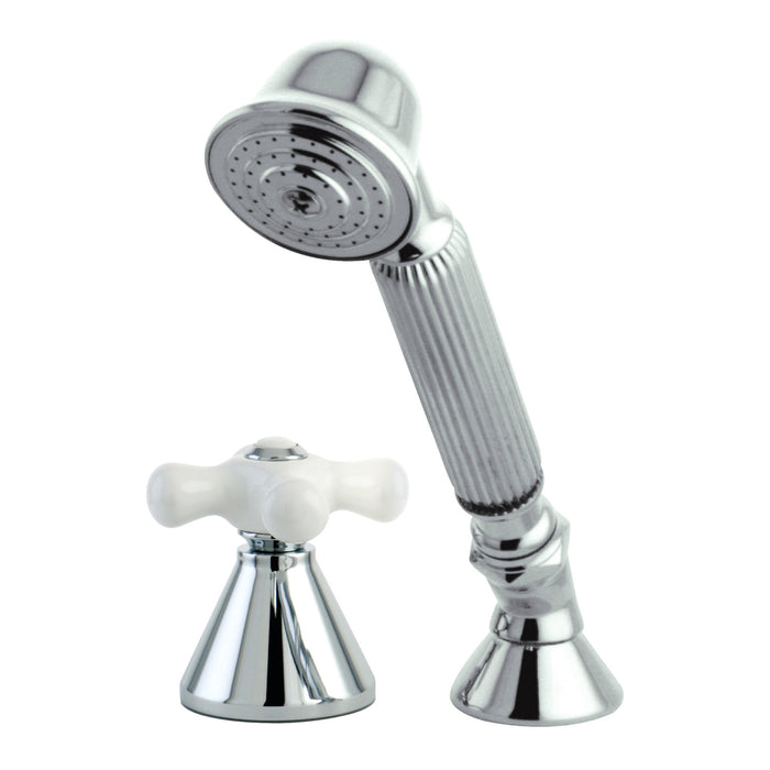 Kingston Tulare KSK2361PXTR Deck Mount Hand Shower with Diverter for Roman Tub Faucet, Polished Chrome