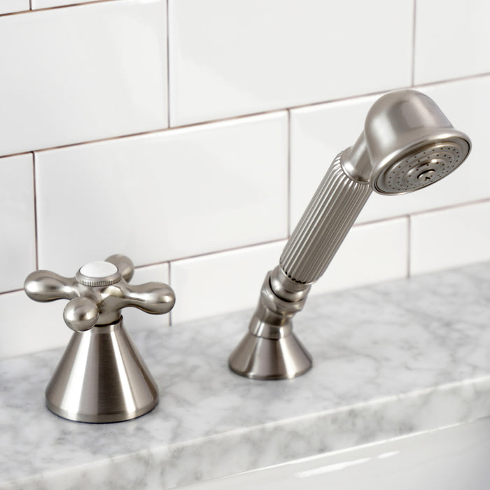Kingston Tulare KSK2368AXTR Deck Mount Hand Shower with Diverter for Roman Tub Faucet, Brushed Nickel