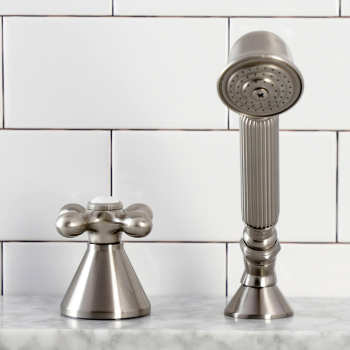 Kingston Tulare KSK2368AXTRDeck Mount Hand Shower with Diverter for Roman Tub Faucet, Brushed Nickel