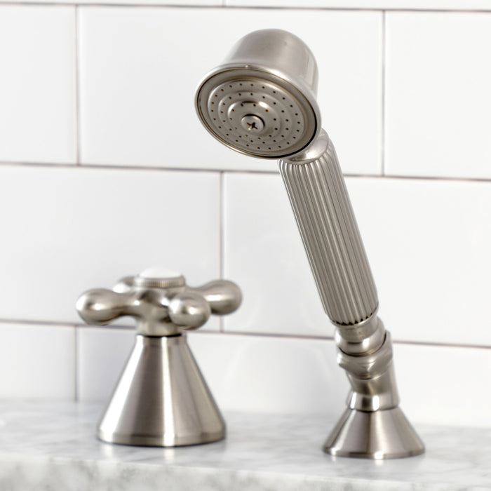 Kingston Tulare KSK2368AXTR Deck Mount Hand Shower with Diverter for Roman Tub Faucet, Brushed Nickel