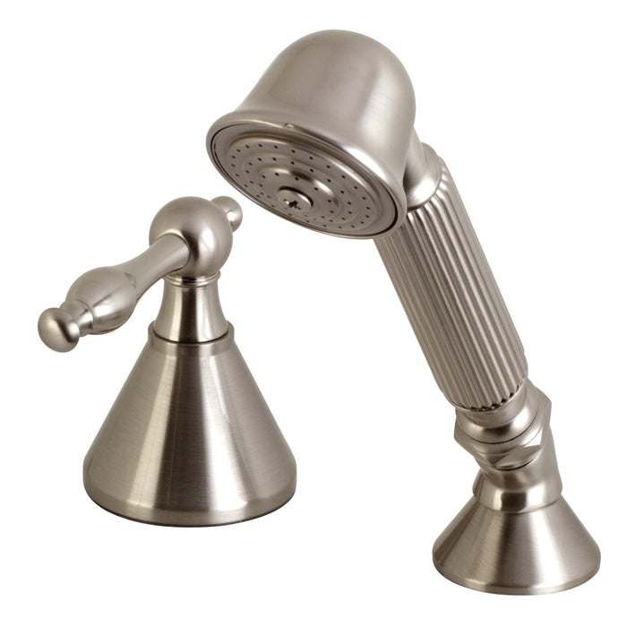 Kingston Tulare KSK2368NLTR Deck Mount Hand Shower with Diverter for Roman Tub Faucet, Brushed Nickel