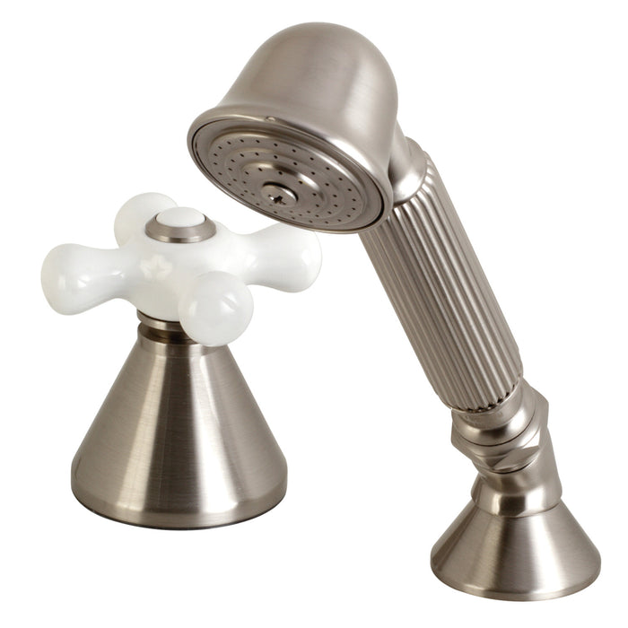 Kingston Tulare KSK2368PXTR Deck Mount Hand Shower with Diverter for Roman Tub Faucet, Brushed Nickel