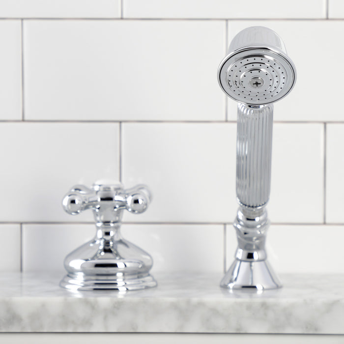 Kingston Heirloom KSK3331AXTR Deck Mount Hand Shower with Diverter for Roman Tub Faucet, Polished Chrome