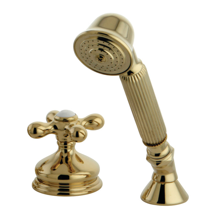 Kingston Heirloom KSK3332AXTR Deck Mount Hand Shower with Diverter for Roman Tub Faucet, Polished Brass