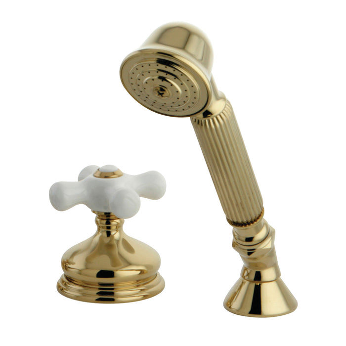 Kingston Heirloom KSK3332PXTR Deck Mount Hand Shower with Diverter for Roman Tub Faucet, Polished Brass