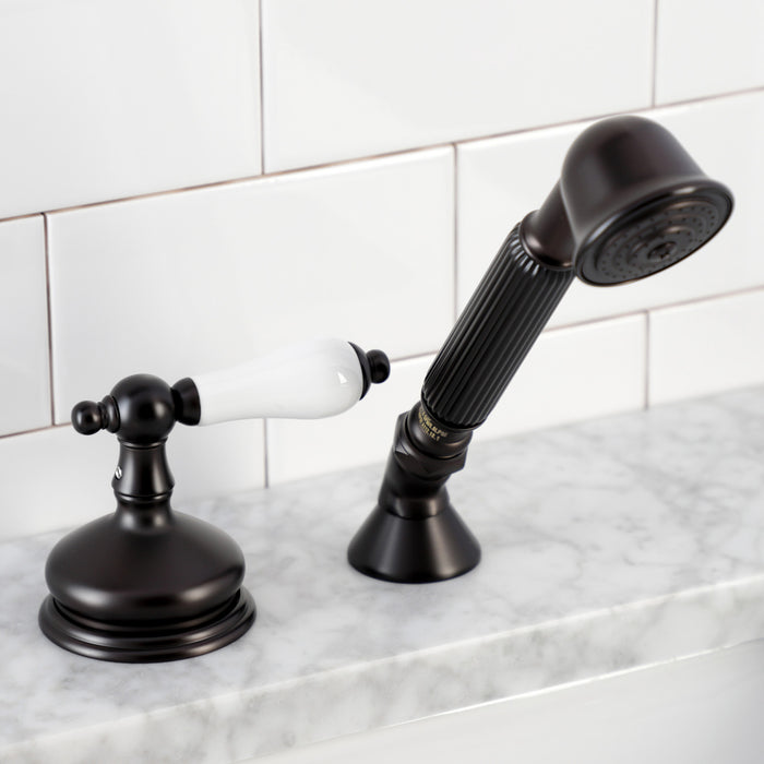 Kingston Heirloom KSK3335PLTR Deck Mount Hand Shower with Diverter for Roman Tub Faucet, Oil Rubbed Bronze