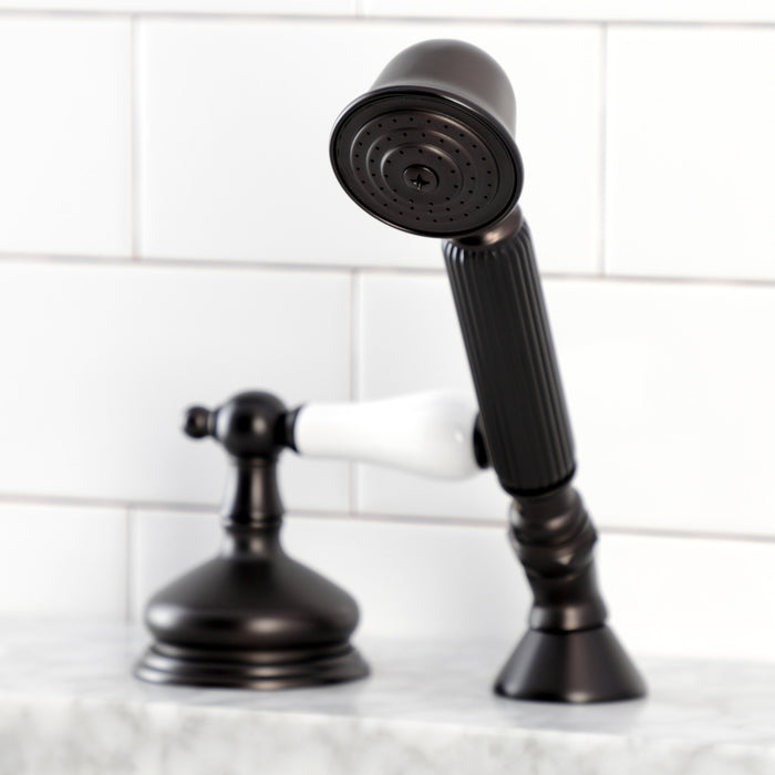Kingston Heirloom KSK3335PLTR Deck Mount Hand Shower with Diverter for Roman Tub Faucet, Oil Rubbed Bronze