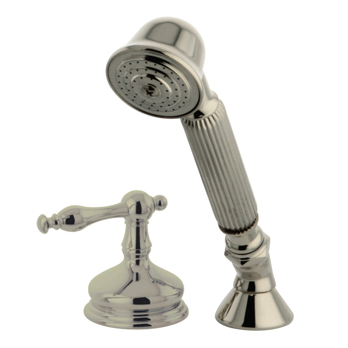 Kingston Heirloom KSK3338NLTR Deck Mount Hand Shower with Diverter for Roman Tub Faucet, Brushed Nickel