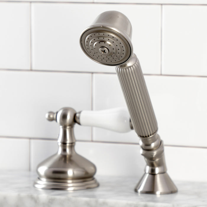 Kingston Heirloom KSK3338PLTR Deck Mount Hand Shower with Diverter for Roman Tub Faucet, Brushed Nickel