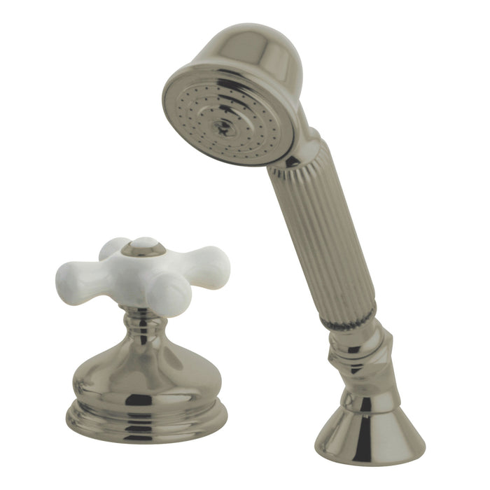 Kingston Heirloom KSK3338PXTR Deck Mount Hand Shower with Diverter for Roman Tub Faucet, Brushed Nickel