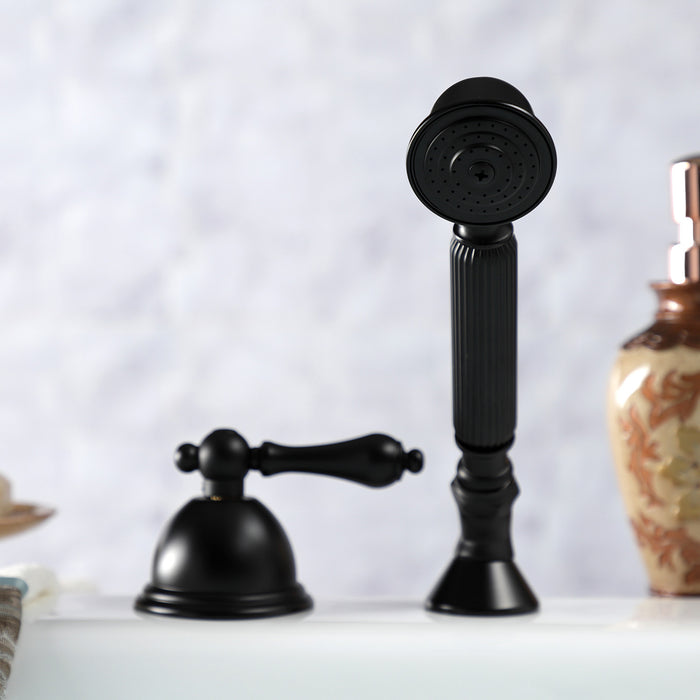 Kingston Heirloom KSK3350ALTR - Vintage Deck Mount Hand Shower with Diverter for Roman Tub Faucet, Matte Black