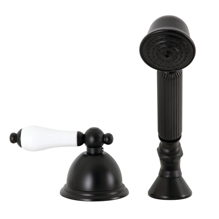 Kingston Heirloom KSK3350PLTR - Vintage Deck Mount Hand Shower with Diverter for Roman Tub Faucet, Matte Black