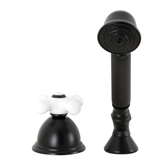 Kingston Heirloom KSK3350PXTR - Vintage Deck Mount Hand Shower with Diverter for Roman Tub Faucet, Matte Black