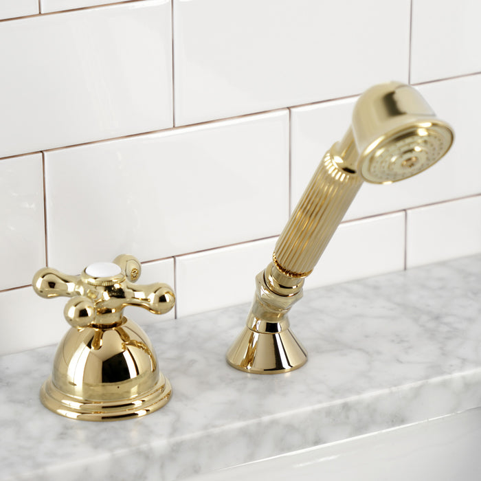 Kingston Heirloom KSK3352AXTR Deck Mount Hand Shower with Diverter for Roman Tub Faucet, Polished Brass
