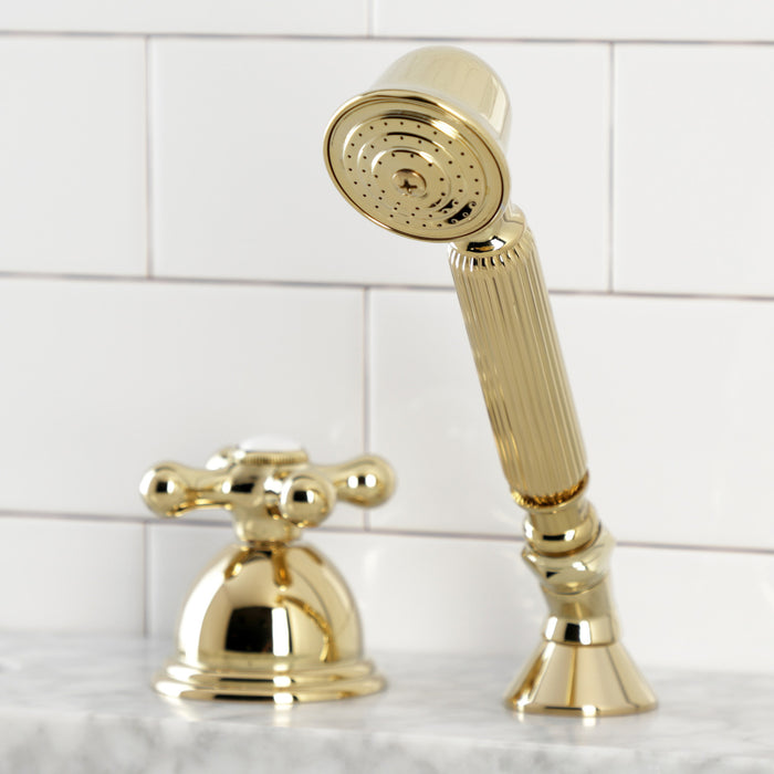 Kingston Heirloom KSK3352AXTR Deck Mount Hand Shower with Diverter for Roman Tub Faucet, Polished Brass