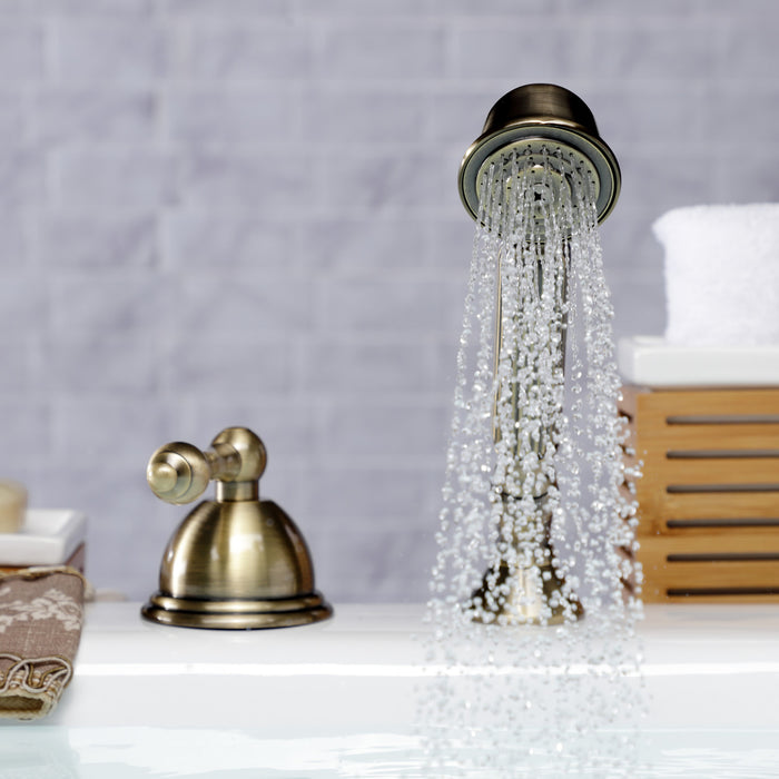 Kingston Heirloom KSK3353ALTR - Vintage Deck Mount Hand Shower with Diverter for Roman Tub Faucet, Antique Brass
